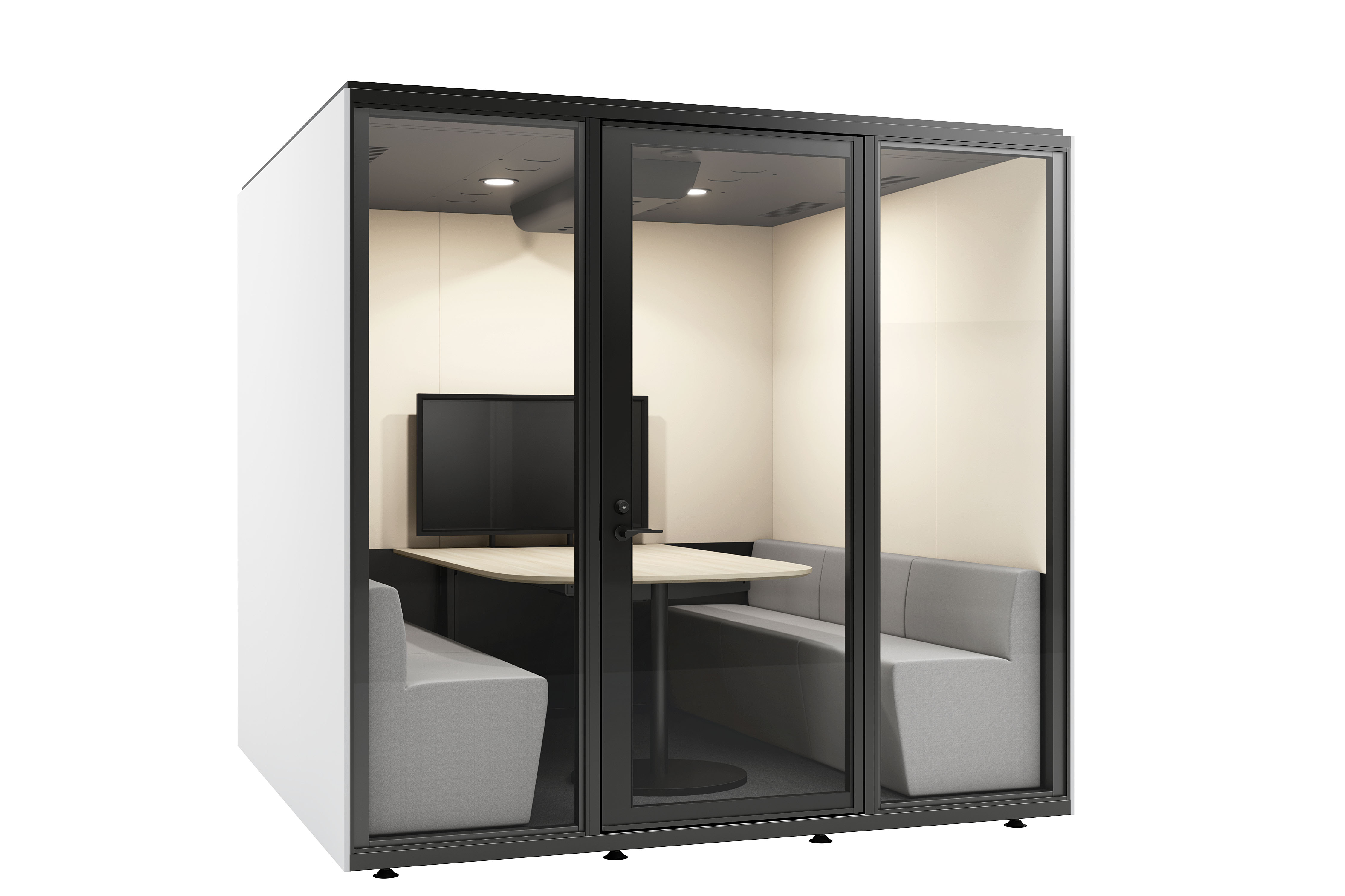 ワークブース「TELECUBE by OKAMURA」シリーズの新サイズ 4〜6人で使用